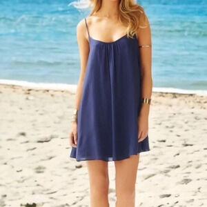 Lilly Pulitzer Daphne Mini Slip Dress Navy Blue Coastal Beachy Size XS